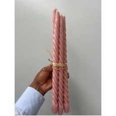 Swirl Candle - Dusty Pink  