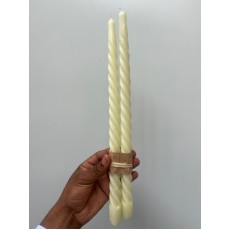 Swirl Candles - Dusty Yellow 