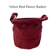 Velvet Red Flower Basket Large (24cmx 22cm)