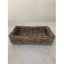 Rattan Thick Rectangular Bakers Tray - Large