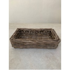 Rattan Thick Rectangular Bakers Tray - Small 