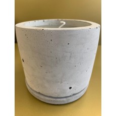 Scented Candle Concrete Pot - White 